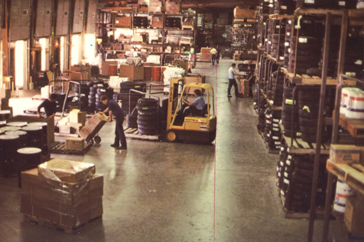Historic warehouse interior showing early distribution center